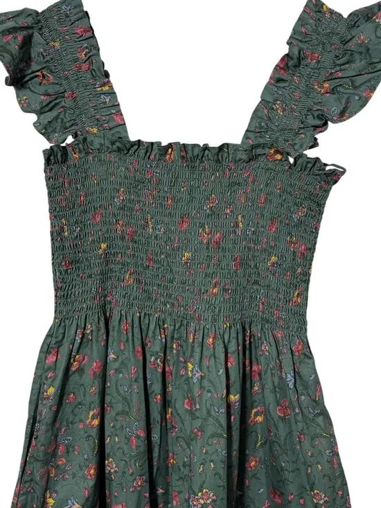 Hill House Ellie Nap Dress in Fleur Chintz Bottle Green Size Small - Picture 9 of 12